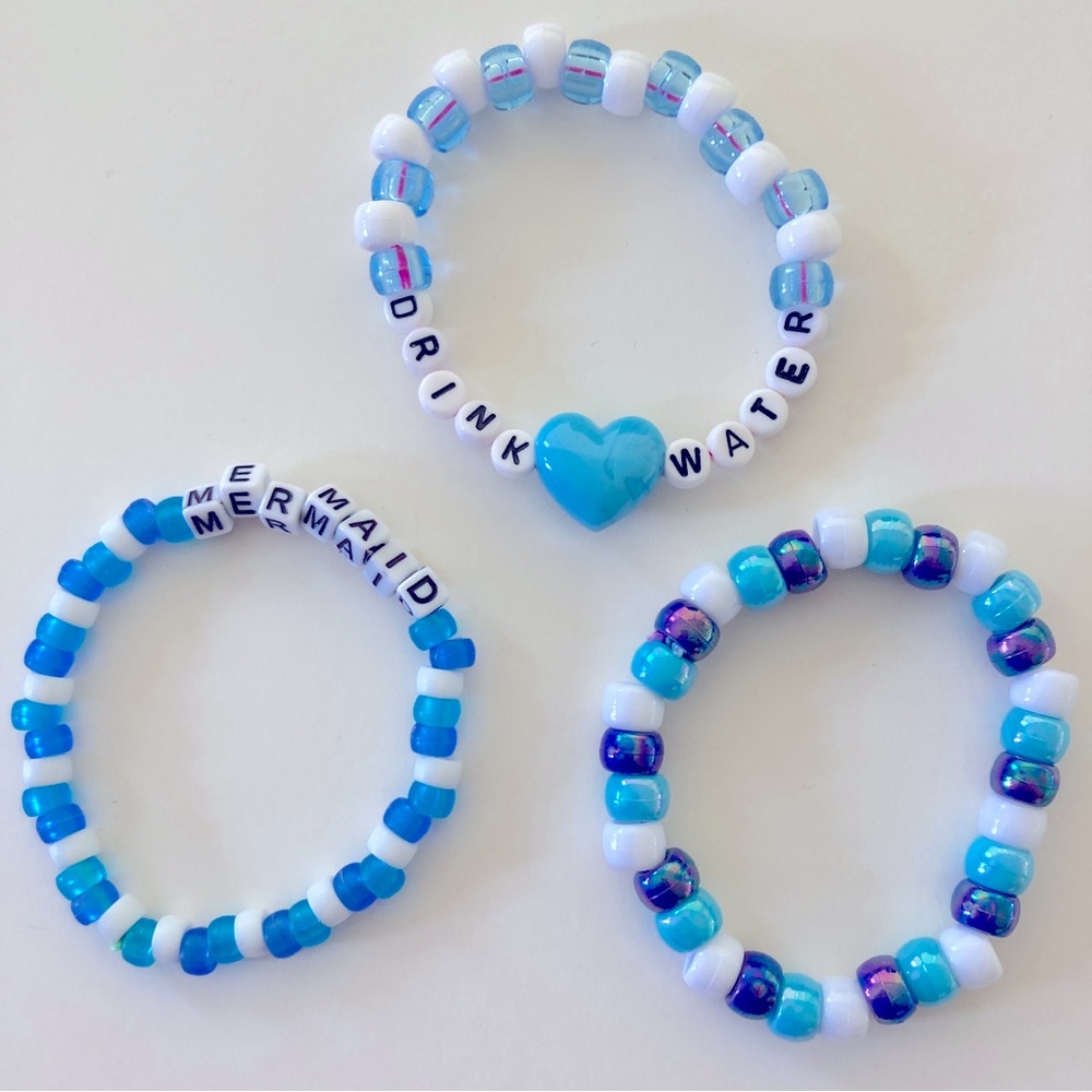 🌀 5/$25 🌀 Mermaid Rave Kandi Bracelets | E3 - Picture 1 of 4